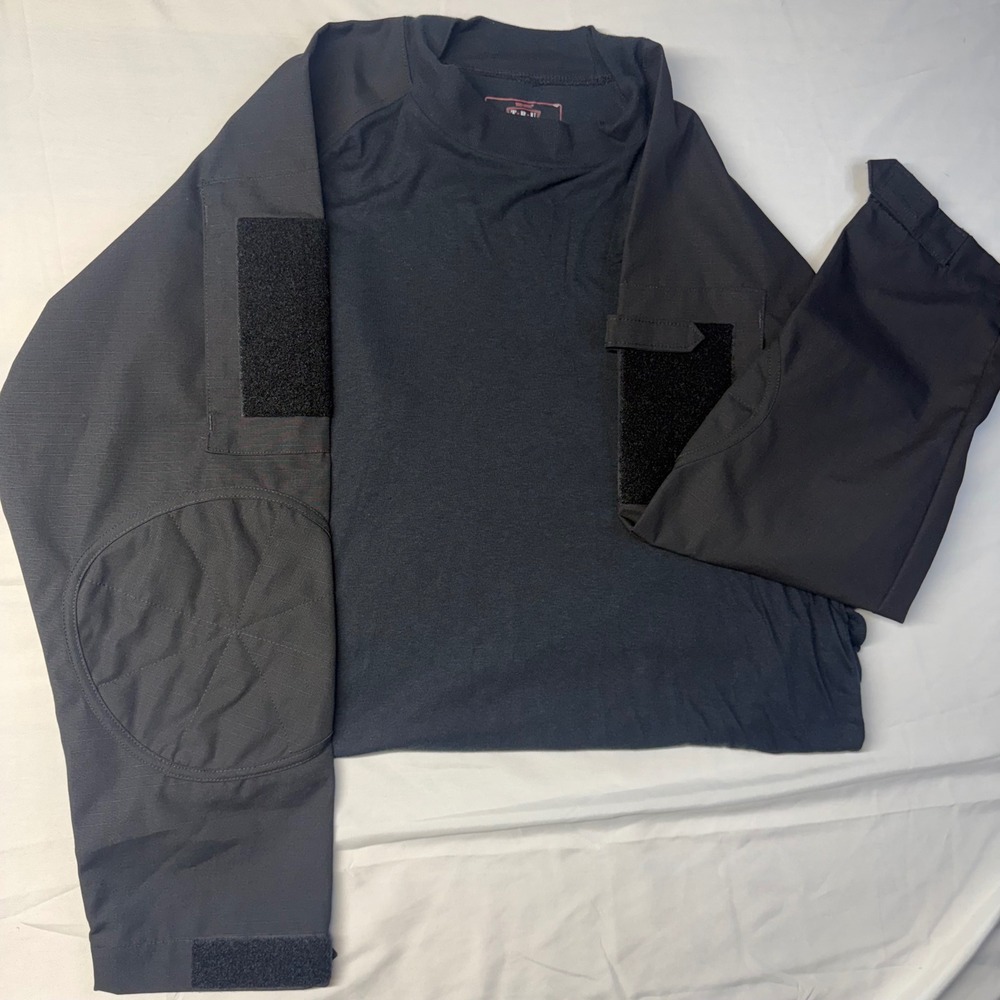 TRU-SPEC Combat Shirt XLR XL Regular Black CORDURA Tactical Military Long Sleeve - Picture 1 of 8